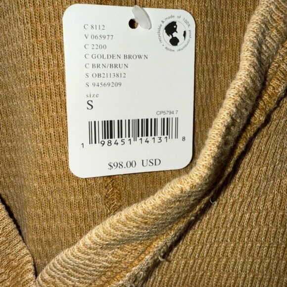 Free People We The Free NWT Caramel Oversized Snap Button Cardigan size Small - Picture 2 of 4